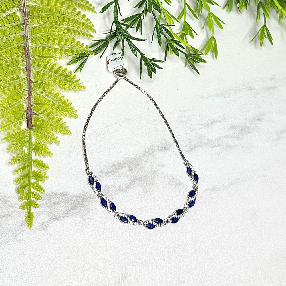 925 sterling silver and Natural Sapphire Bracelet - Picture 3 of 16